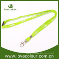 Fluo green tubular flat lanyard with safety buckle